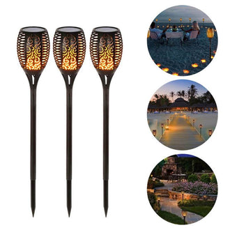 LED soldrevet stilykt, lampe av lys dansende flamme(👉👉Kjøp 2, -10%)