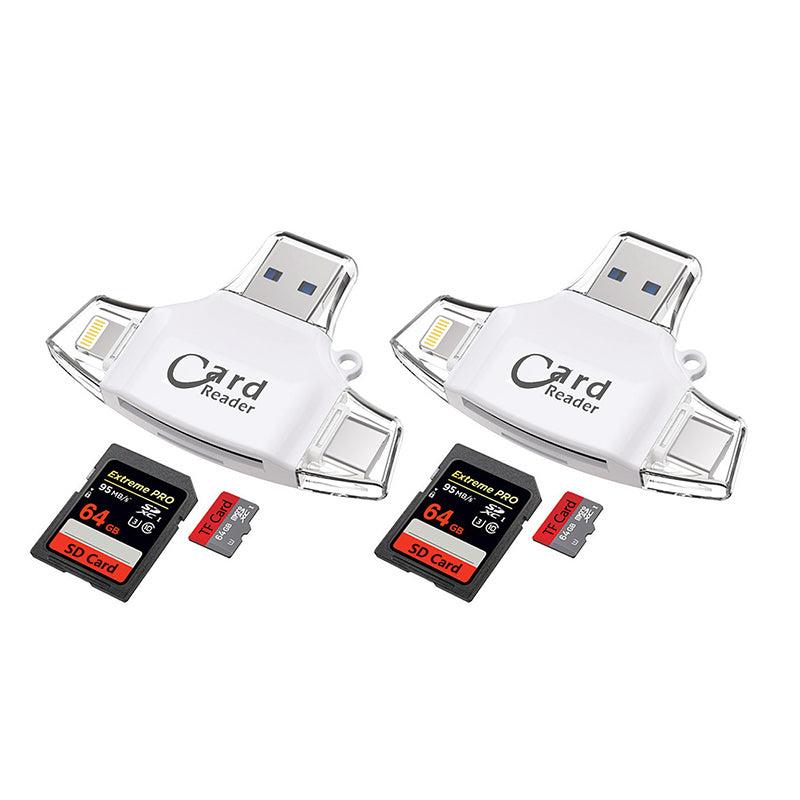 Multi-Port 4 in1 Universal SD TF-kortleser med flere porter