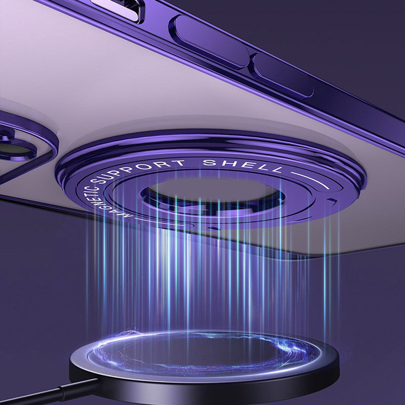 Magnetisk Holder Plating Telefonveske for iPhone