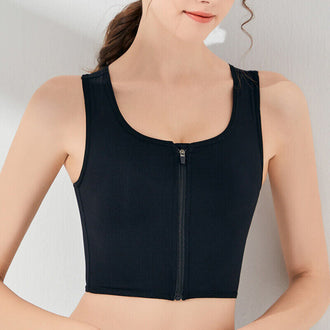 Tynn frontglidelås bustier tank top