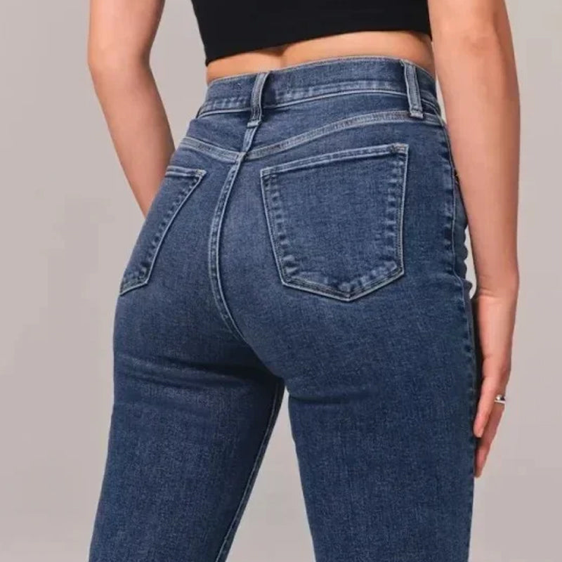 Høy midje stretch flared jeans