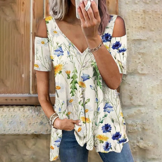 Romantisk Blomstert Topp