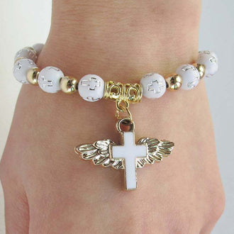 Angel Wing Cross armbånd