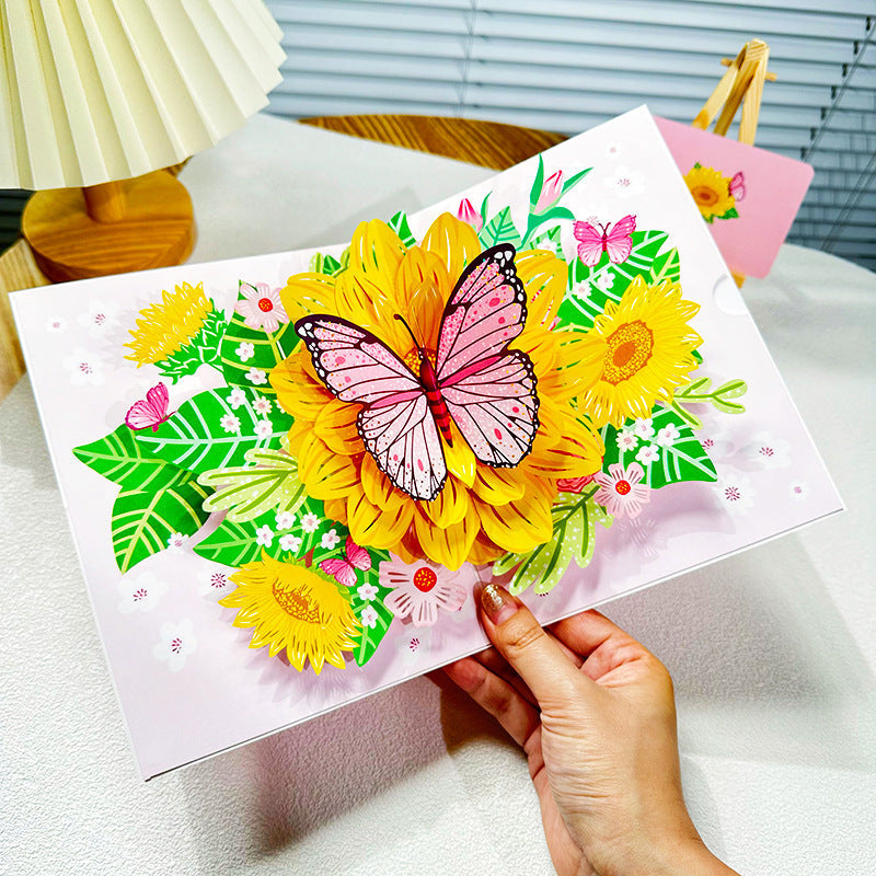 3D-håndlaget blomsterhilsenkort
