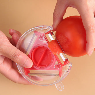 Roterende grønnsaksskreller med 3 knivblader