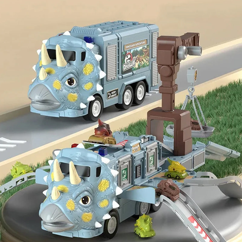 Nytt Dinosaur Transforming Engineering Truck Track Lekesett