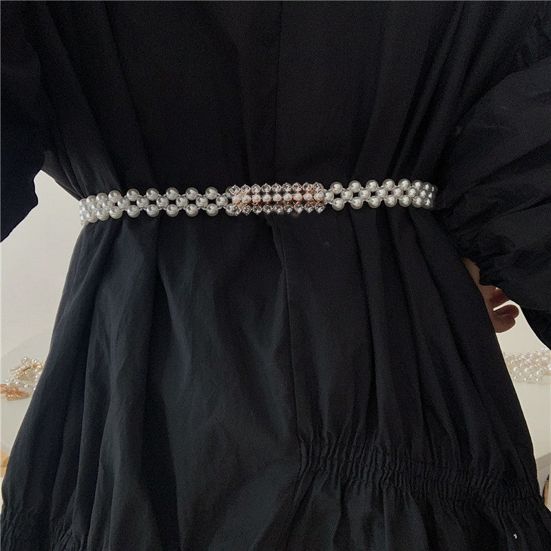 Elegant Pearl elastisk midjekjede