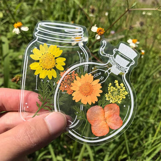 Gjennomsiktige bokmerker for tørkede blomster