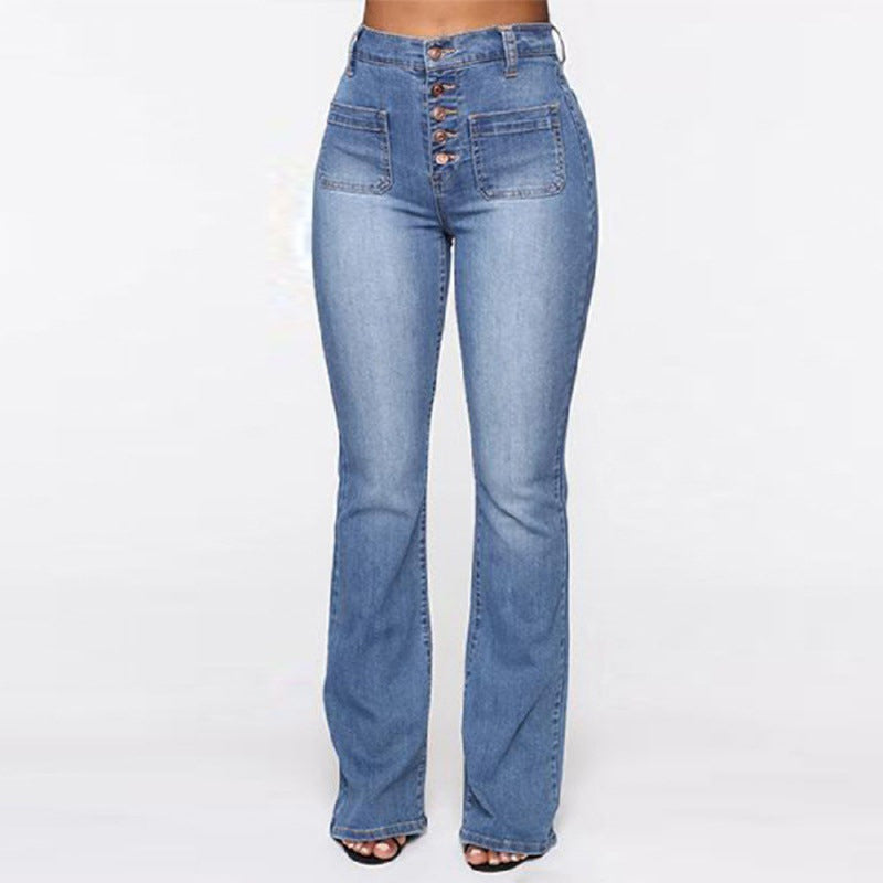 Flare jeans med høy midje
