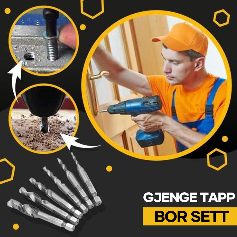Sett med gjengeborebor