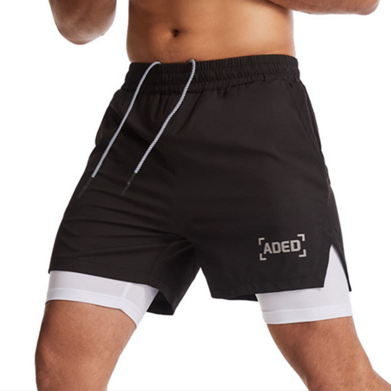 Vevd, dobbeltsidig sportsshorts for menn