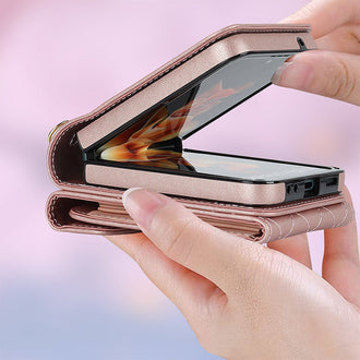Lommebokveske i preget skinn til Samsung Galaxy Z Flip4 Flip3
