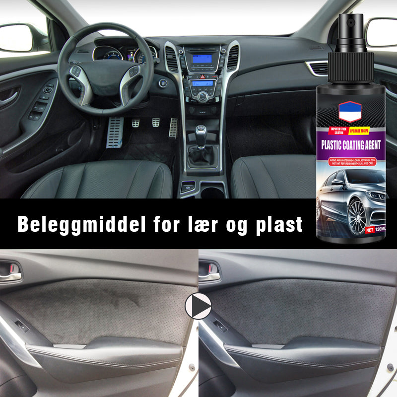 Bilinnredningsmiddel for lær og plast