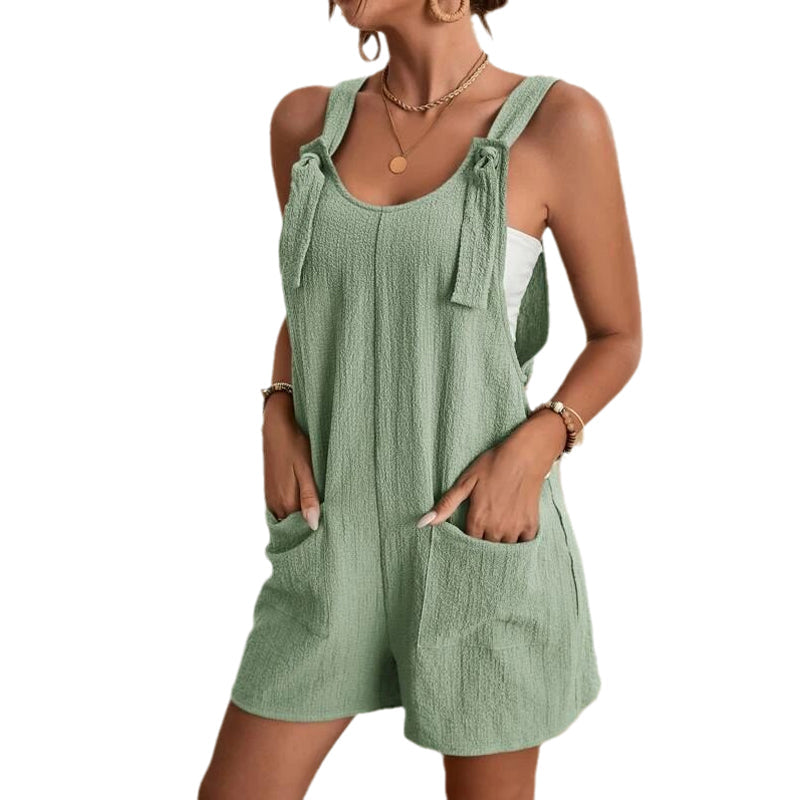 Stilig uformelle u-hals korte jumpsuits for kvinner