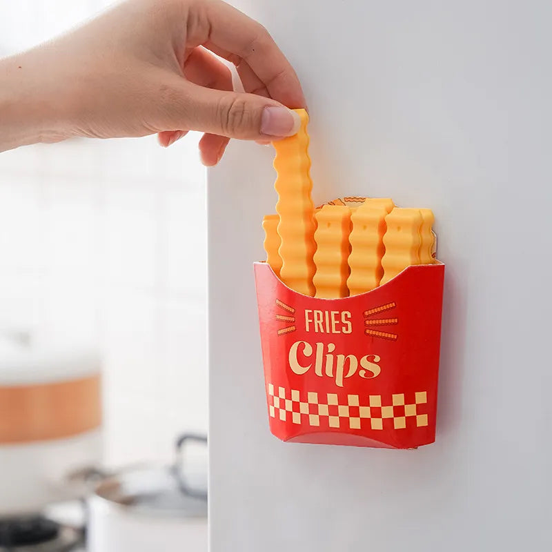 Morsomme magnetiske matklipp med pommes frites