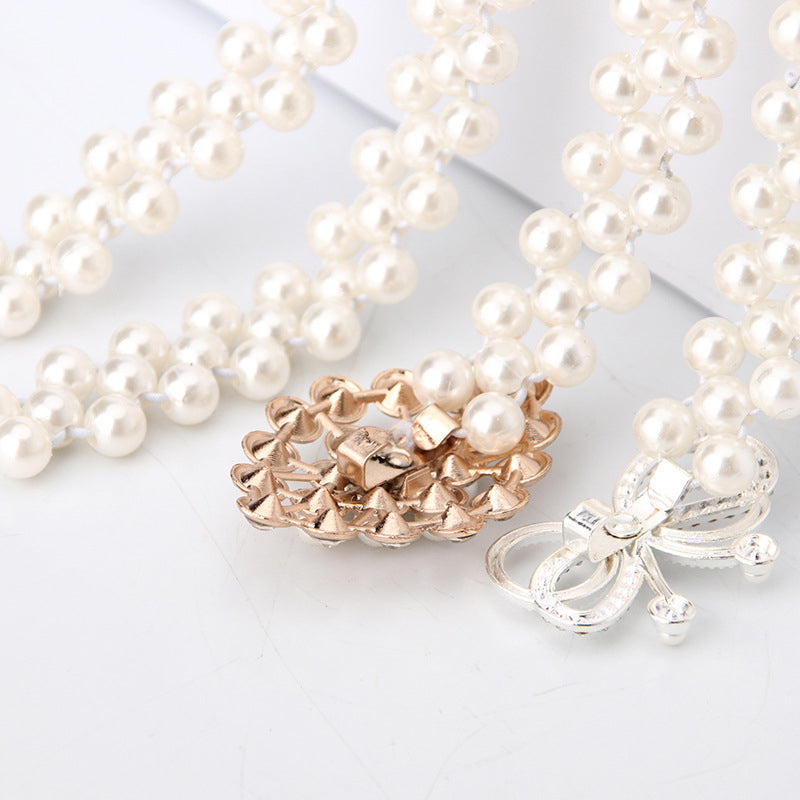 Elegant Pearl elastisk midjekjede
