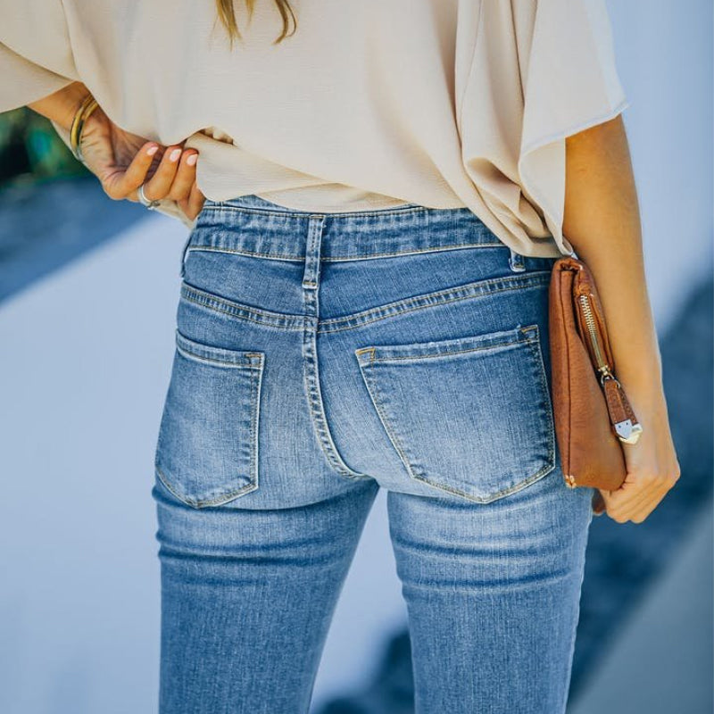 70-talls vintage jeans med høy midje og utsvingte ben