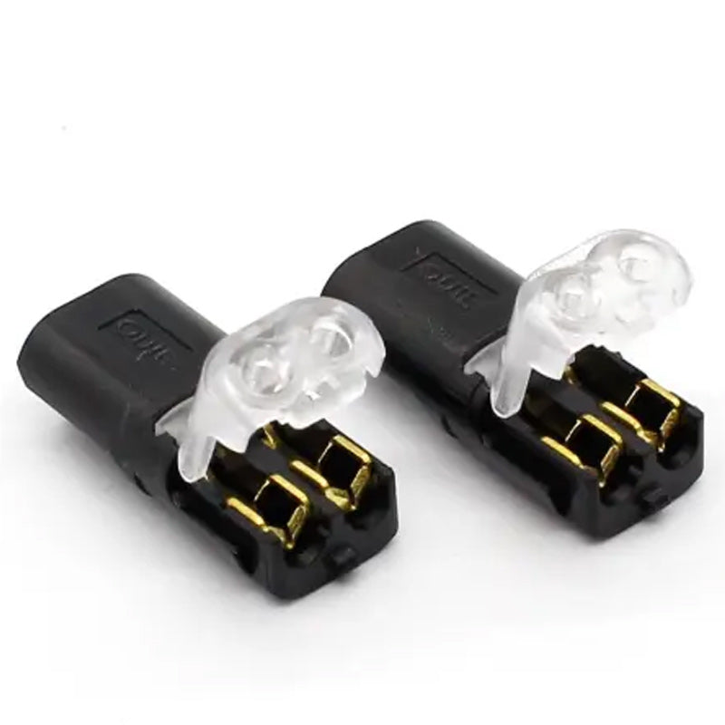 Dobbel-leder plug-in-kontakt med låsespenne