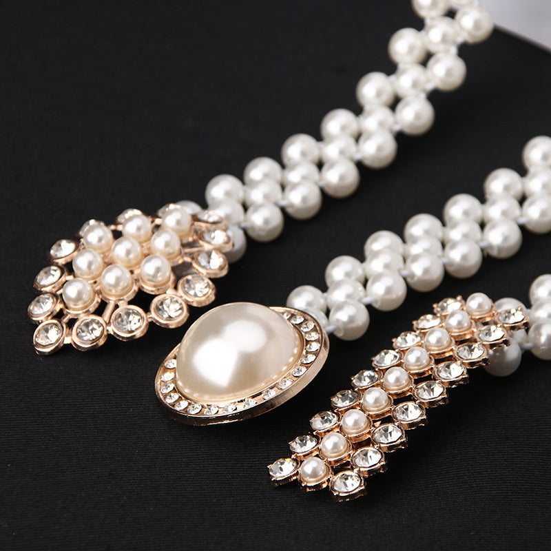 Elegant Pearl elastisk midjekjede