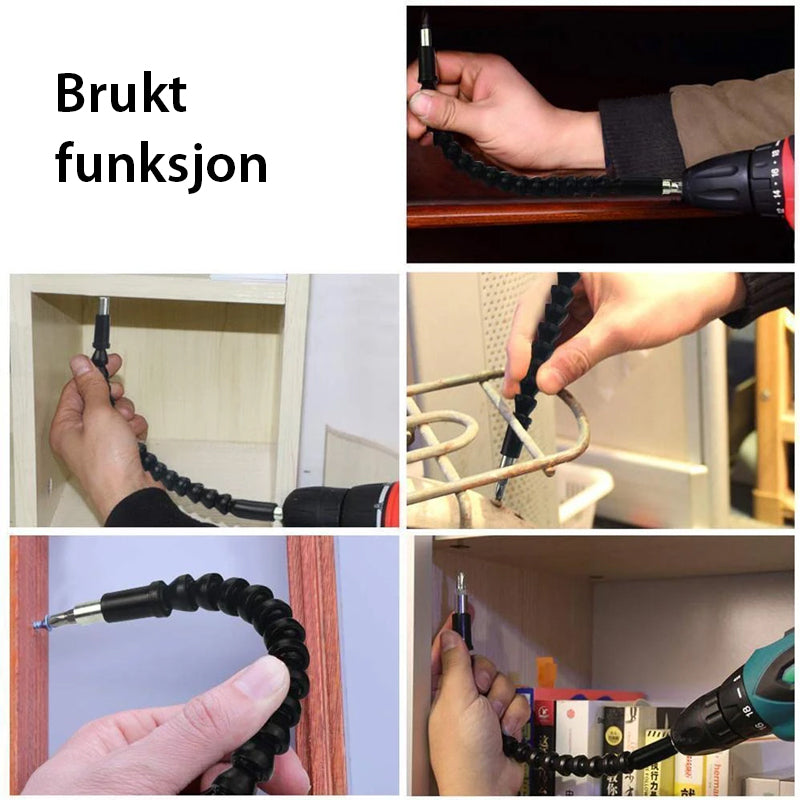 Fleksibelt bor-forlengelse med skruebitholder