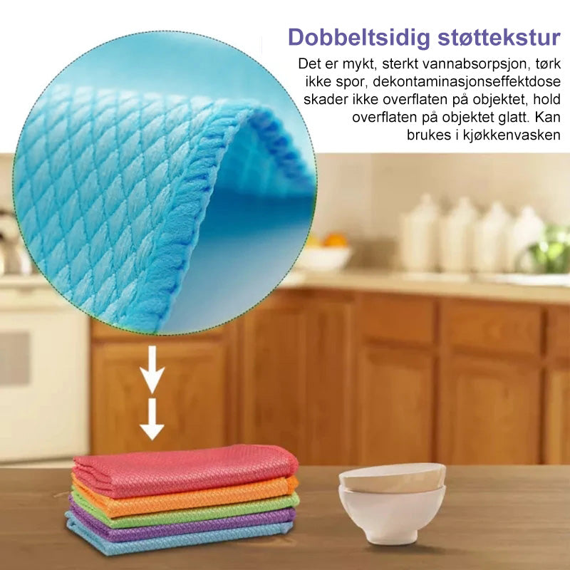 Fiskeskjell Mikrofiber Polering Rengjøringsklut 5 stk