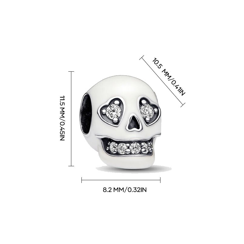 Glimrende Glitrende Skull Charm