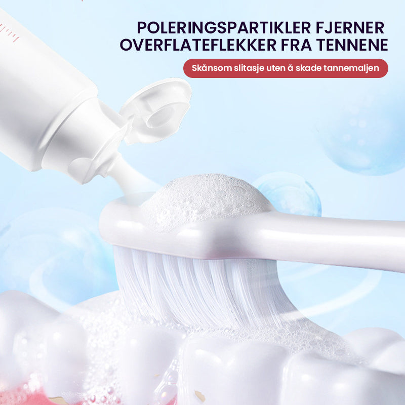 Bleking og flekkfjernende probiotisk tannkrem