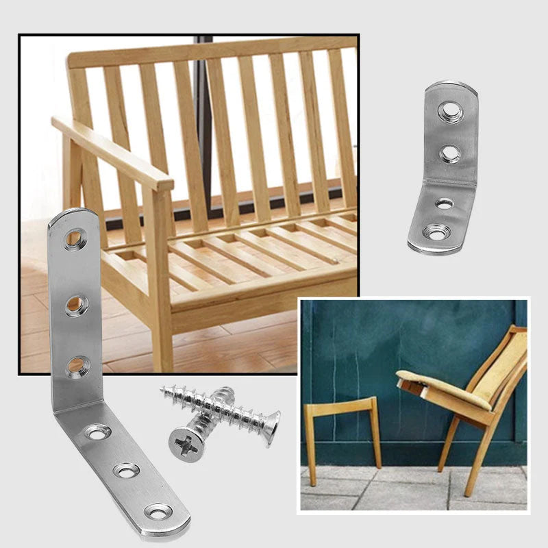 4-Pack Rustfritt Stål Hjørnestiver
