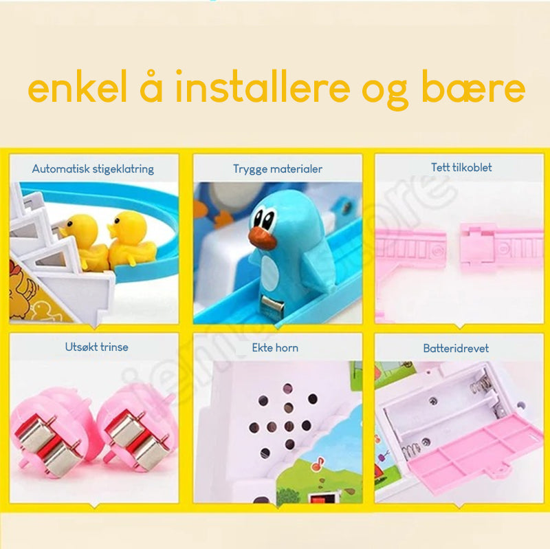 Elektrisk Duck Slide Track med lys og musikk