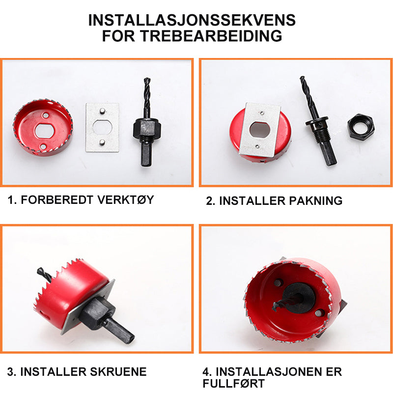 Profesjonell Hullsag Borkroner i Rustfritt Stål