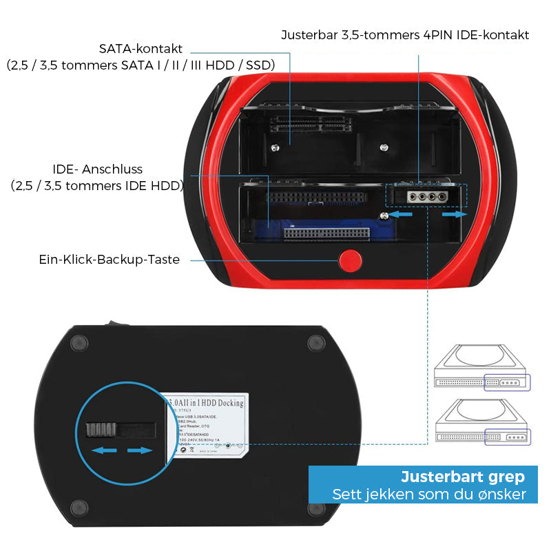 Dokkingstasjon for harddisk(Uten CD)