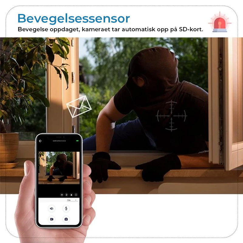 Trådløst 360° panorama lys kamera med automatisk sporing