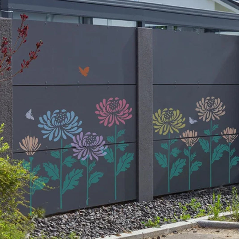 Hagegjerde store blomstersjablonger