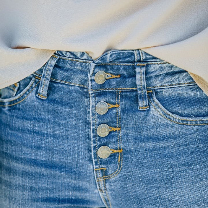 70-talls vintage jeans med høy midje og utsvingte ben
