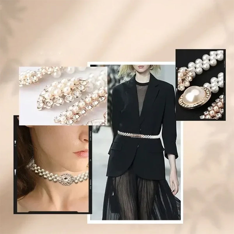 Elegant Pearl elastisk midjekjede