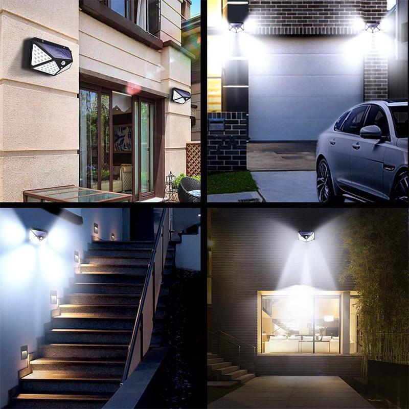 Utendørs Vanntett Solcellelampe med 100 LED