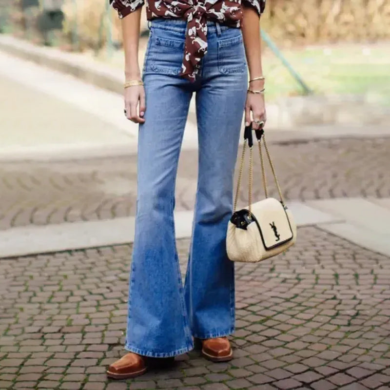 Flare jeans med høy midje