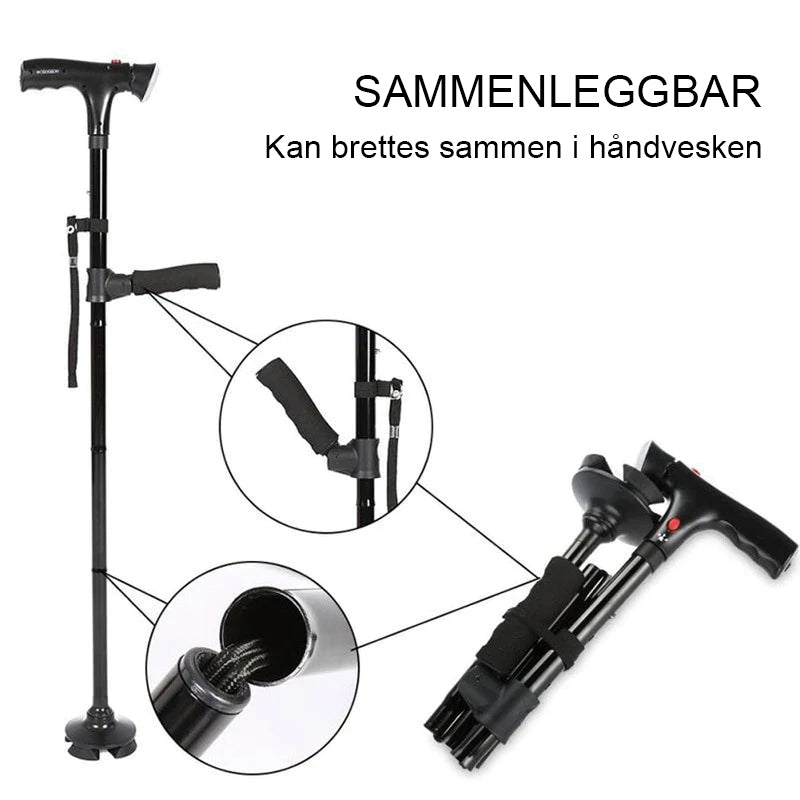 Teleskopisk sammenleggbar stokk