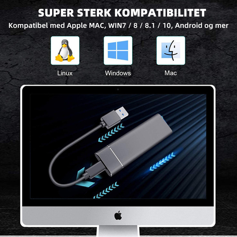 Ultrahastighets ekstern SSD-harddisk