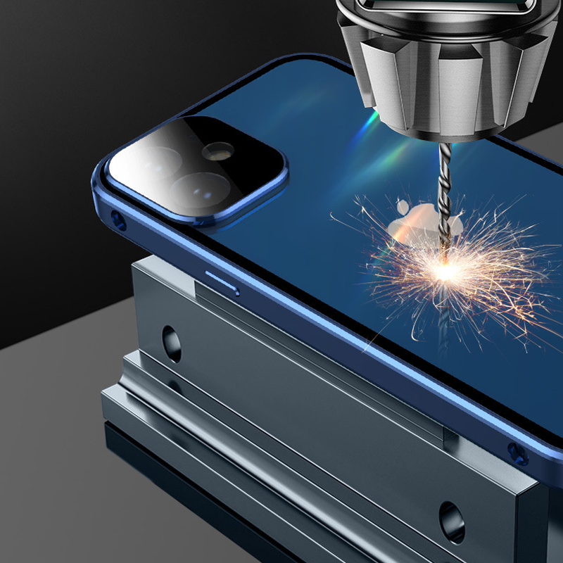 Dobbeltsidig iPhone-deksel med spenne for iPhone