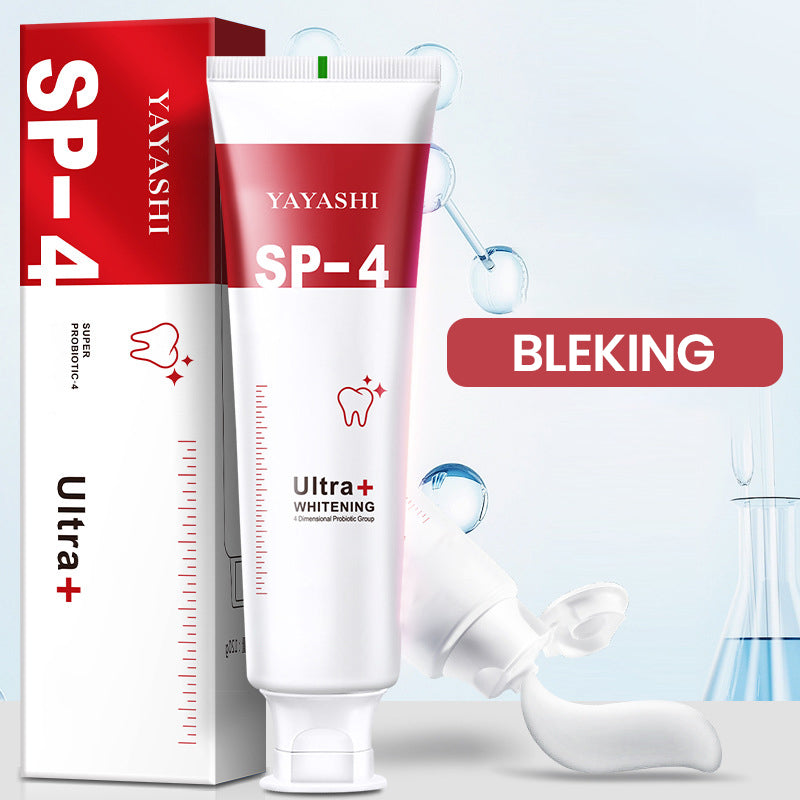Bleking og flekkfjernende probiotisk tannkrem