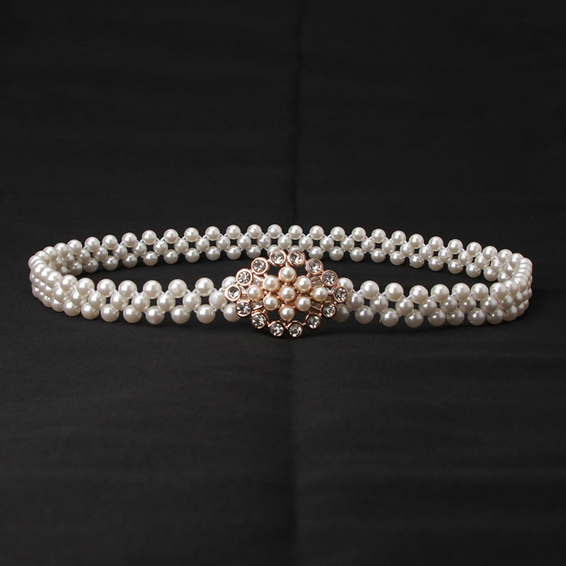 Elegant Pearl elastisk midjekjede