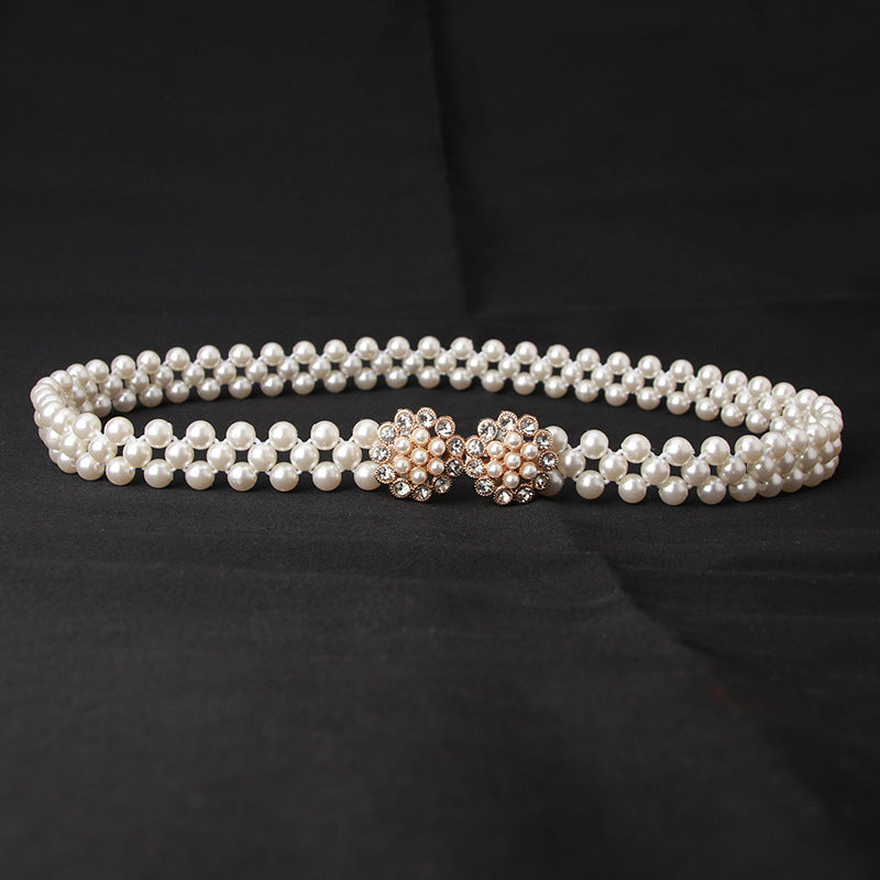 Elegant Pearl elastisk midjekjede