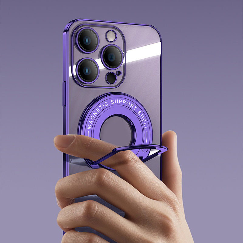 Magnetisk Holder Plating Telefonveske for iPhone