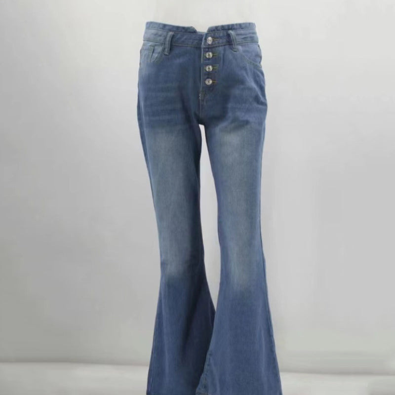 70-talls vintage jeans med høy midje og utsvingte ben