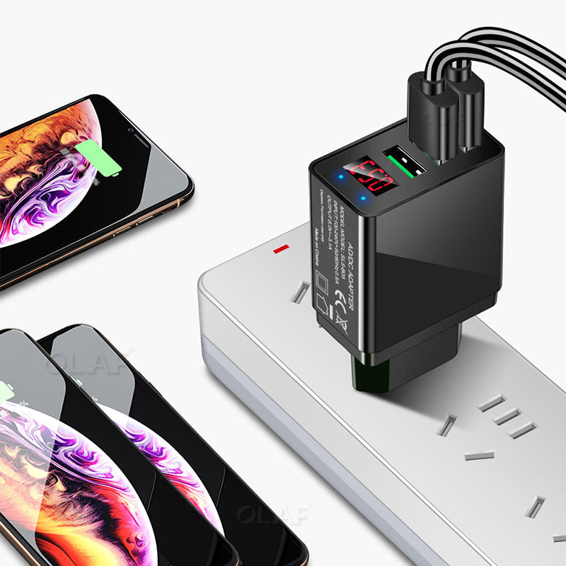 Tre USB-Port Telefonlader