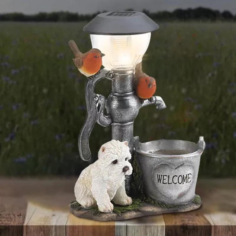 Katte og hund LED lys skulptur