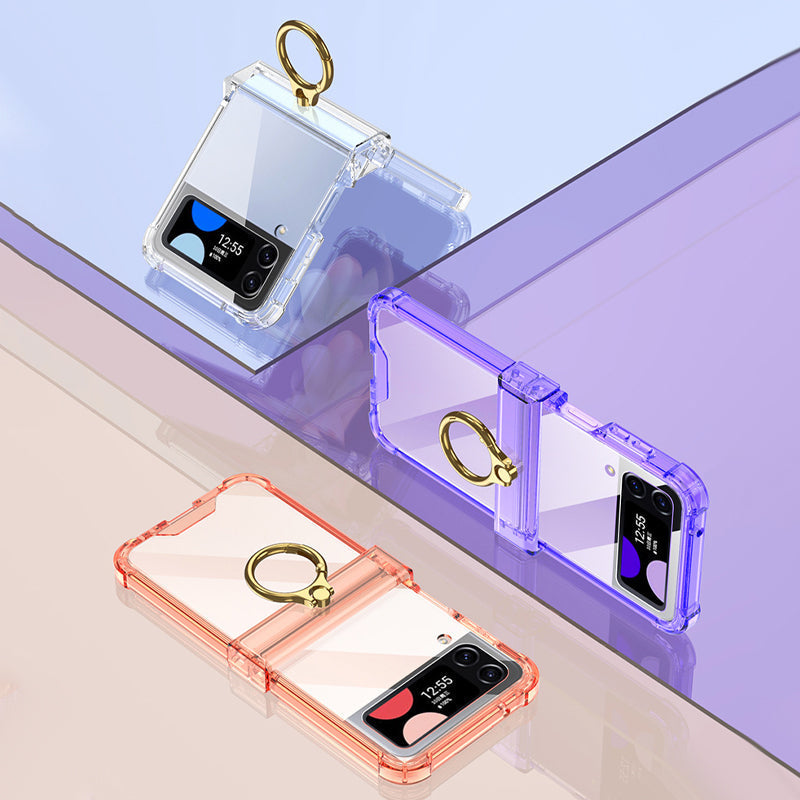 Mykt gjennomsiktig deksel med ring til Samsung Galaxy Z Flip4
