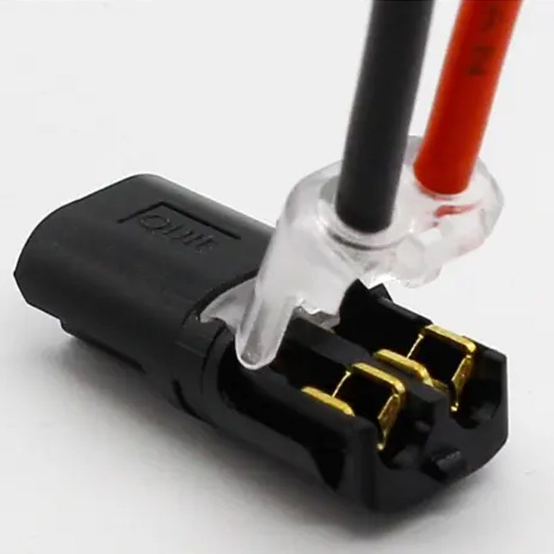 Dobbel-leder plug-in-kontakt med låsespenne