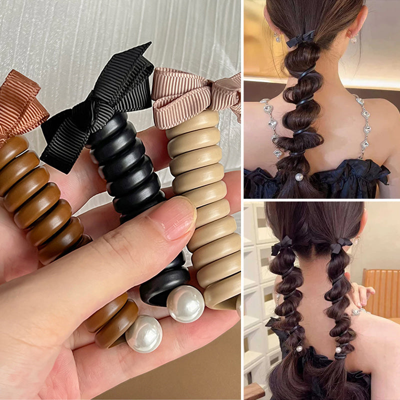 Bowknot flettet telefontråd hårbånd